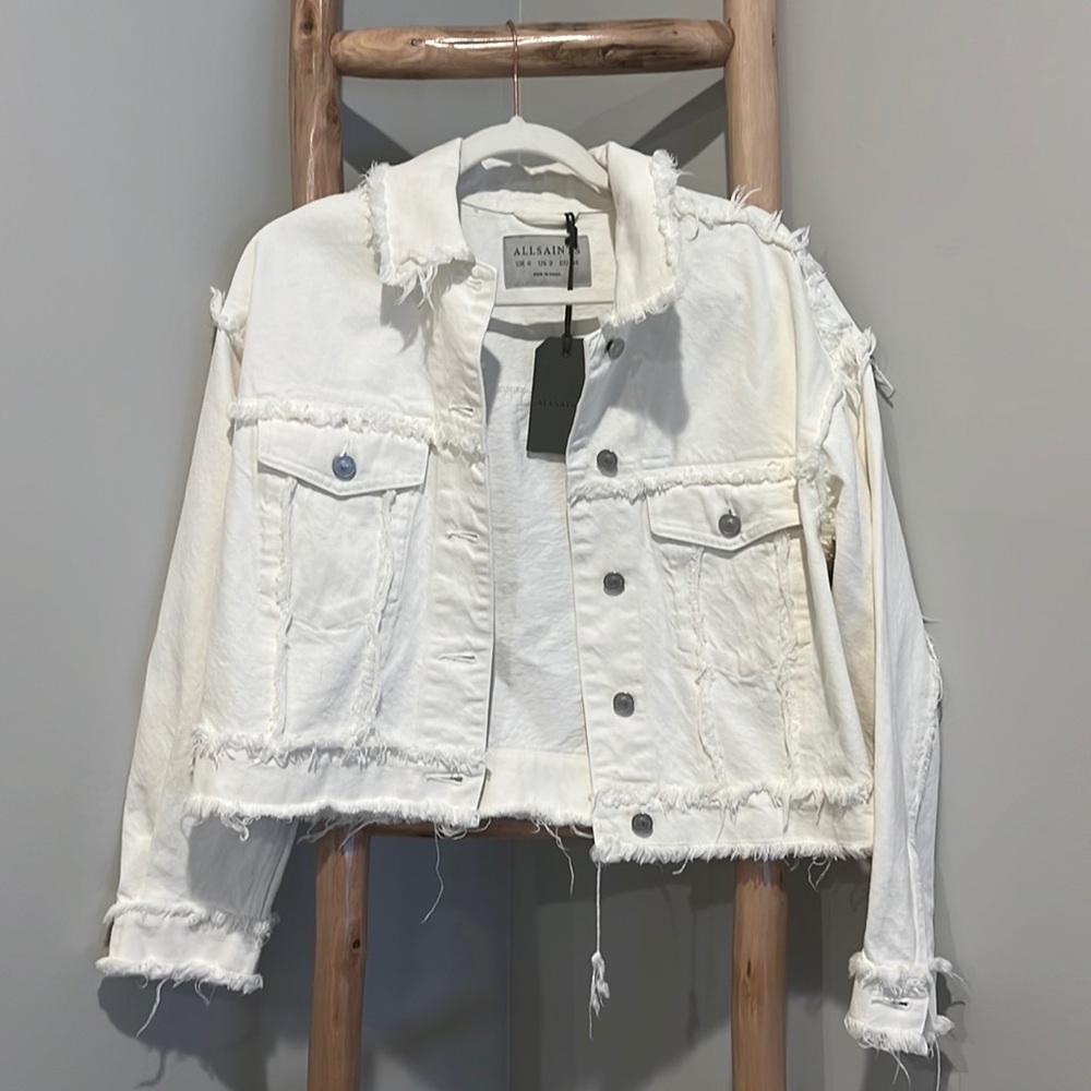 All Saints White Denim Jacket